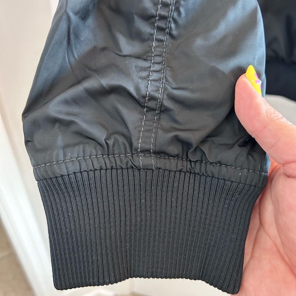Old Navy Black Bomber Jacket with Gold Zipper - Picture 7 of 7
